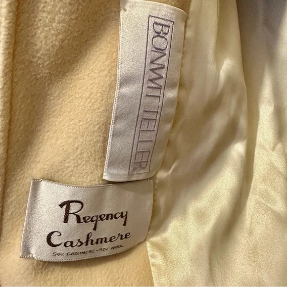 Rare Find Vintage Bonwit Teller Regency Cashmere Wool Coat Cream Size Large - Picture 4 of 5